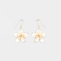 Nach White Flower Pendant Earrings