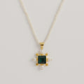 Freya Rose Seed Necklace Green Quartz Cross