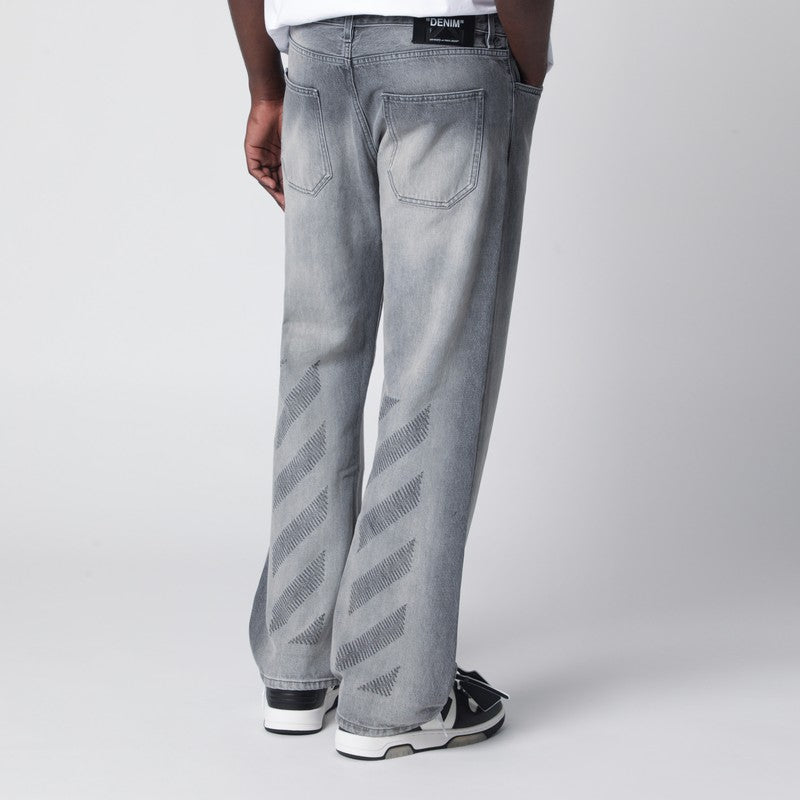 Grey washed-effect jeans