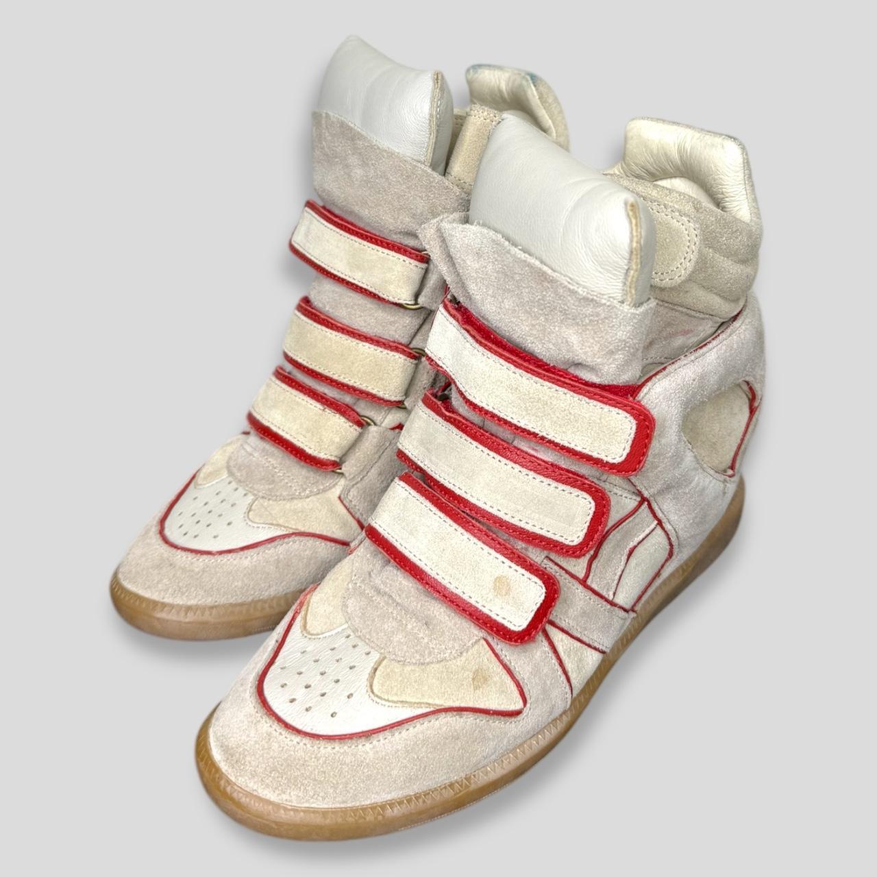 Isabel Marant Women's Cream and Red Trainers