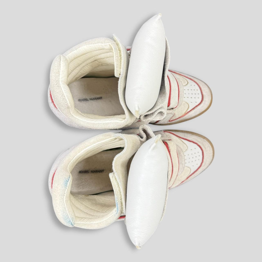Isabel Marant Women's Cream and Red Trainers