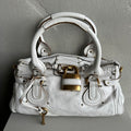Iconic Chloé Paddington Bag in white leather