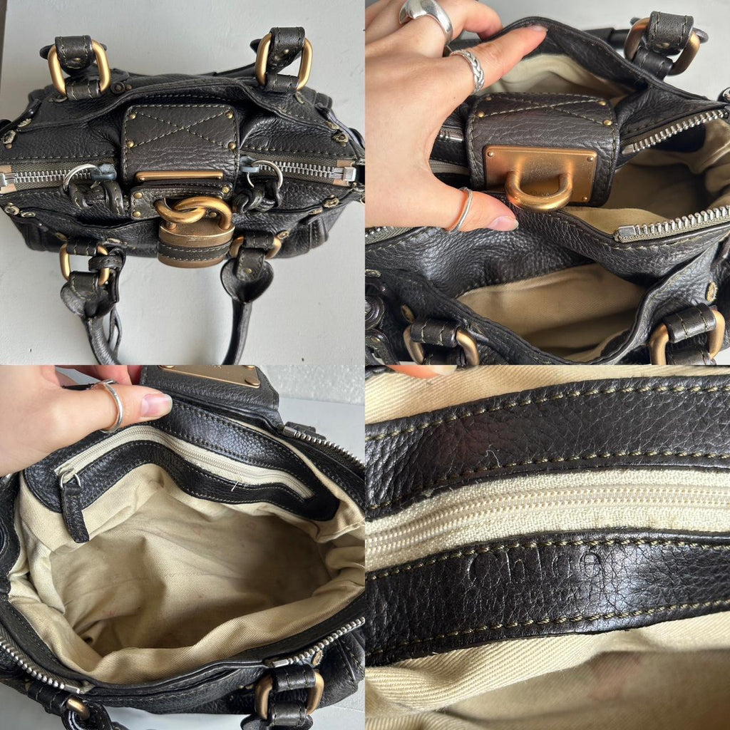 Iconic Chloé Paddington Bag khaki / Black leather