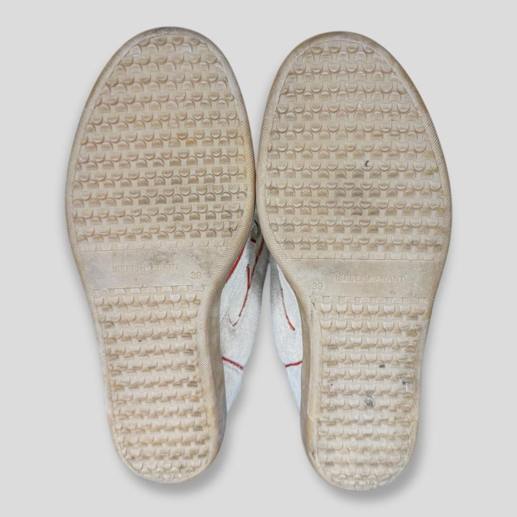 Isabel Marant Women's Cream and Red Trainers