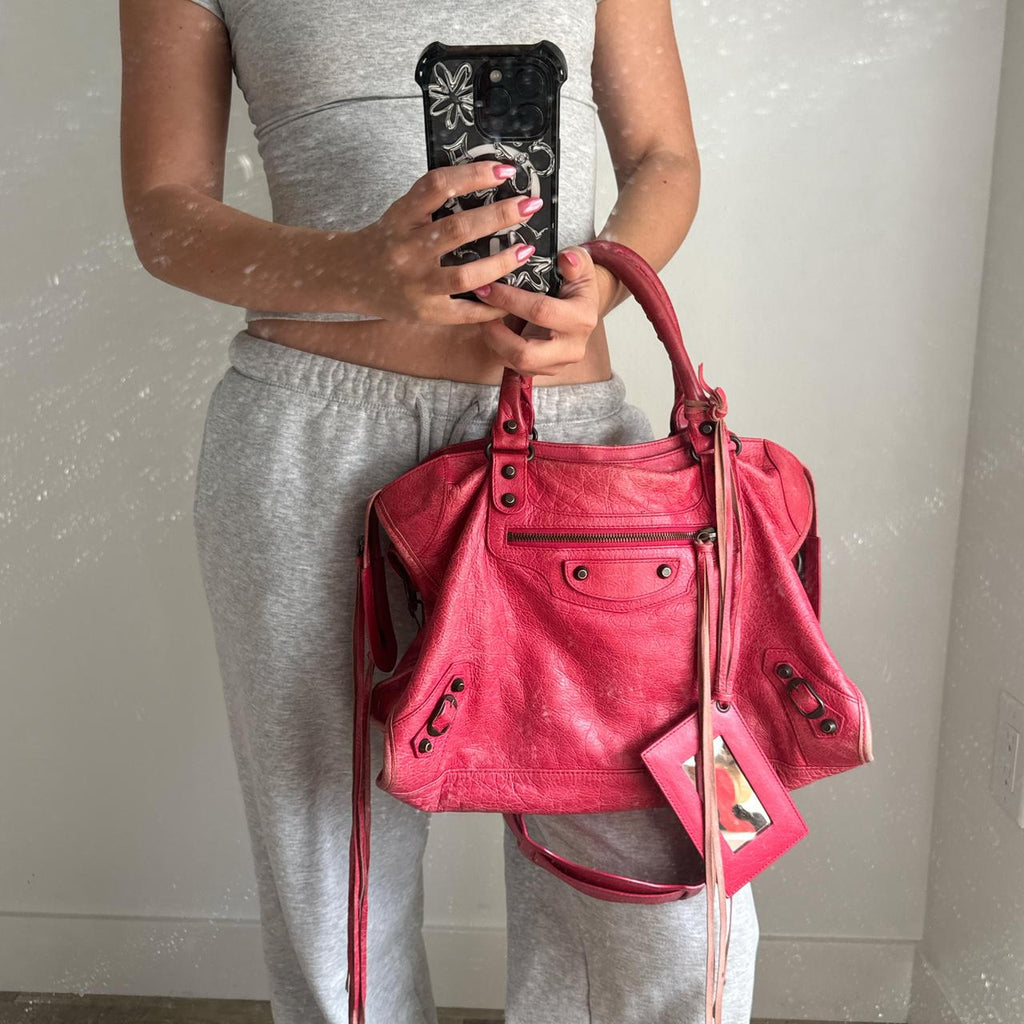 Authentic Balenciaga City Bag – Red/Pinkish (Medium)