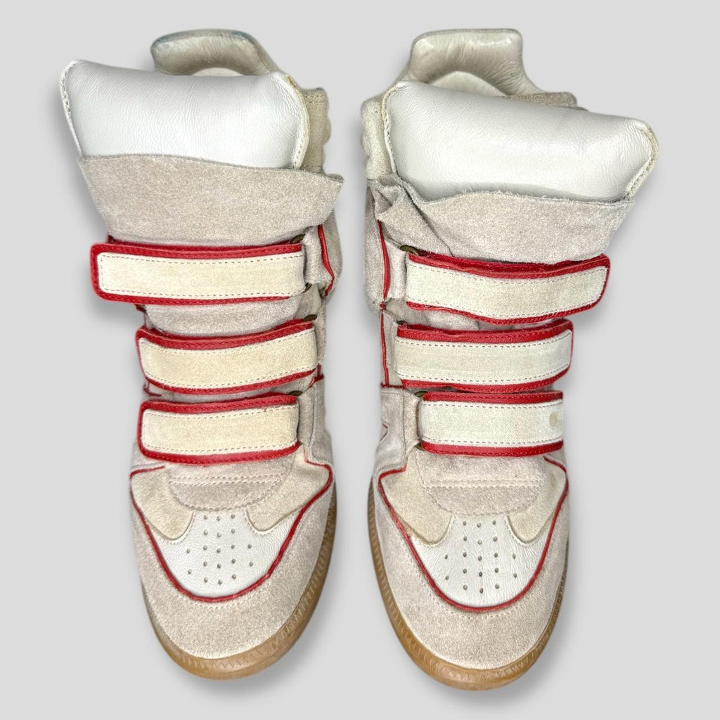 Isabel Marant Women's Cream and Red Trainers