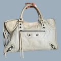 Authentic Balenciaga City Bag – White Lambskin