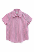PARK Burnham Shirt in Pink, Navy Stripe
