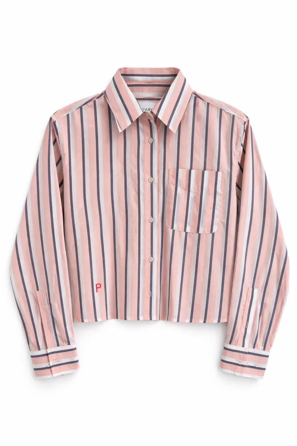 PARK Holkham Shirt in Pink, Blue Stripe