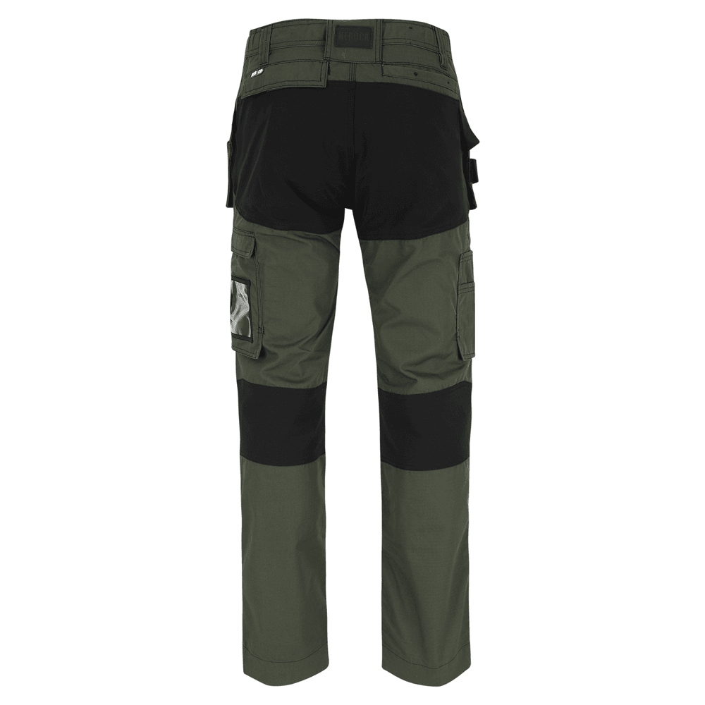 Herock Spector Multi Pocket Holster Pocket Kneepad Stretch Trousers DARK KHAKI/BLACK / 38" Waist, 33" Leg