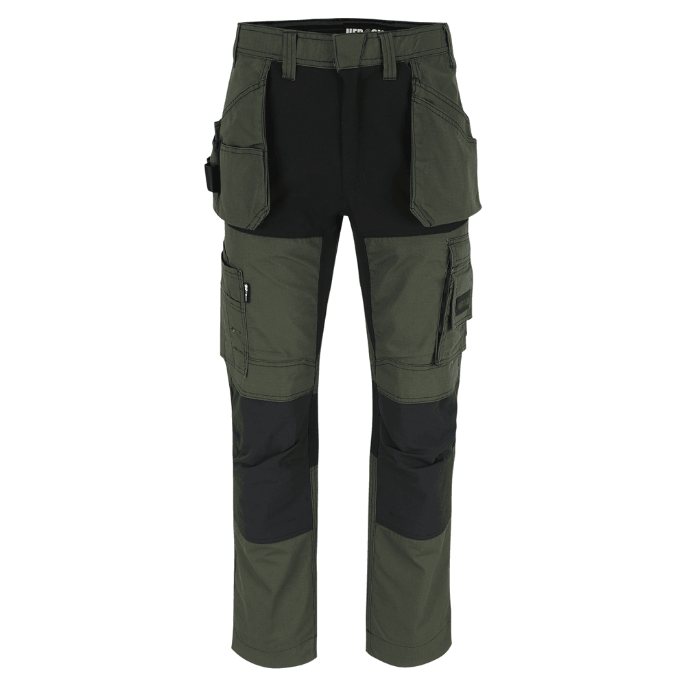 Herock Spector Multi Pocket Holster Pocket Kneepad Stretch Trousers DARK KHAKI/BLACK / 38" Waist, 33" Leg