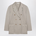 Beige Double-Breasted Cotton Jacket