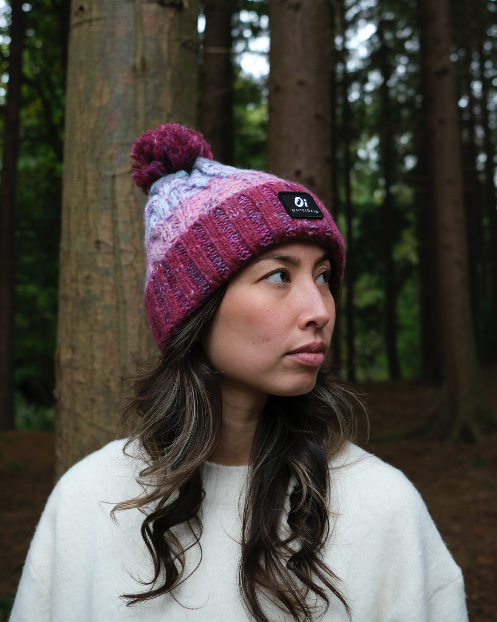 Outside In Pom Pom Hat | Berry Frost