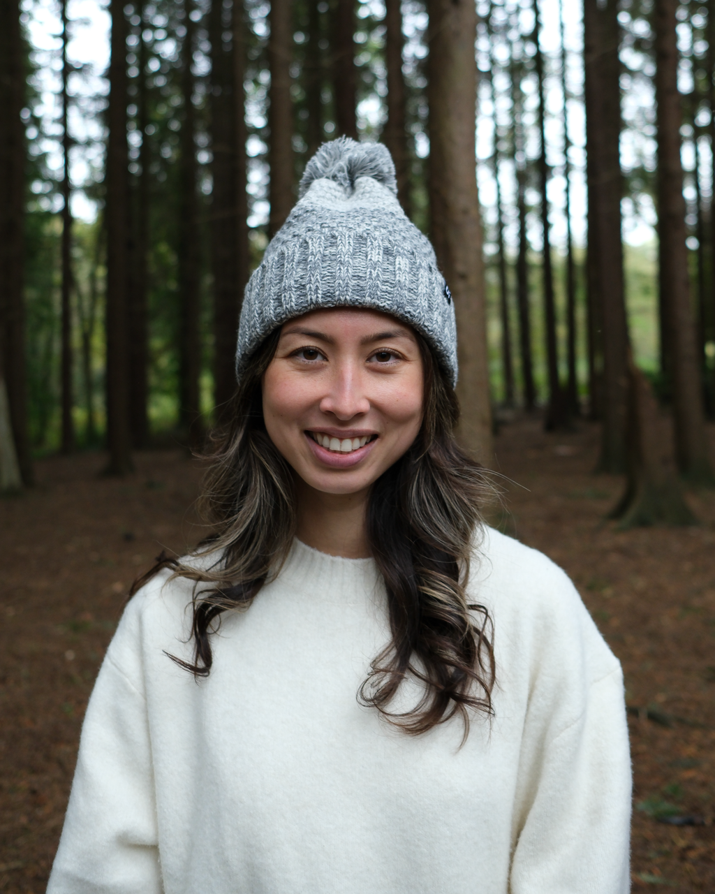 Outside In Faded Pom Pom Hat | Stone Gradient