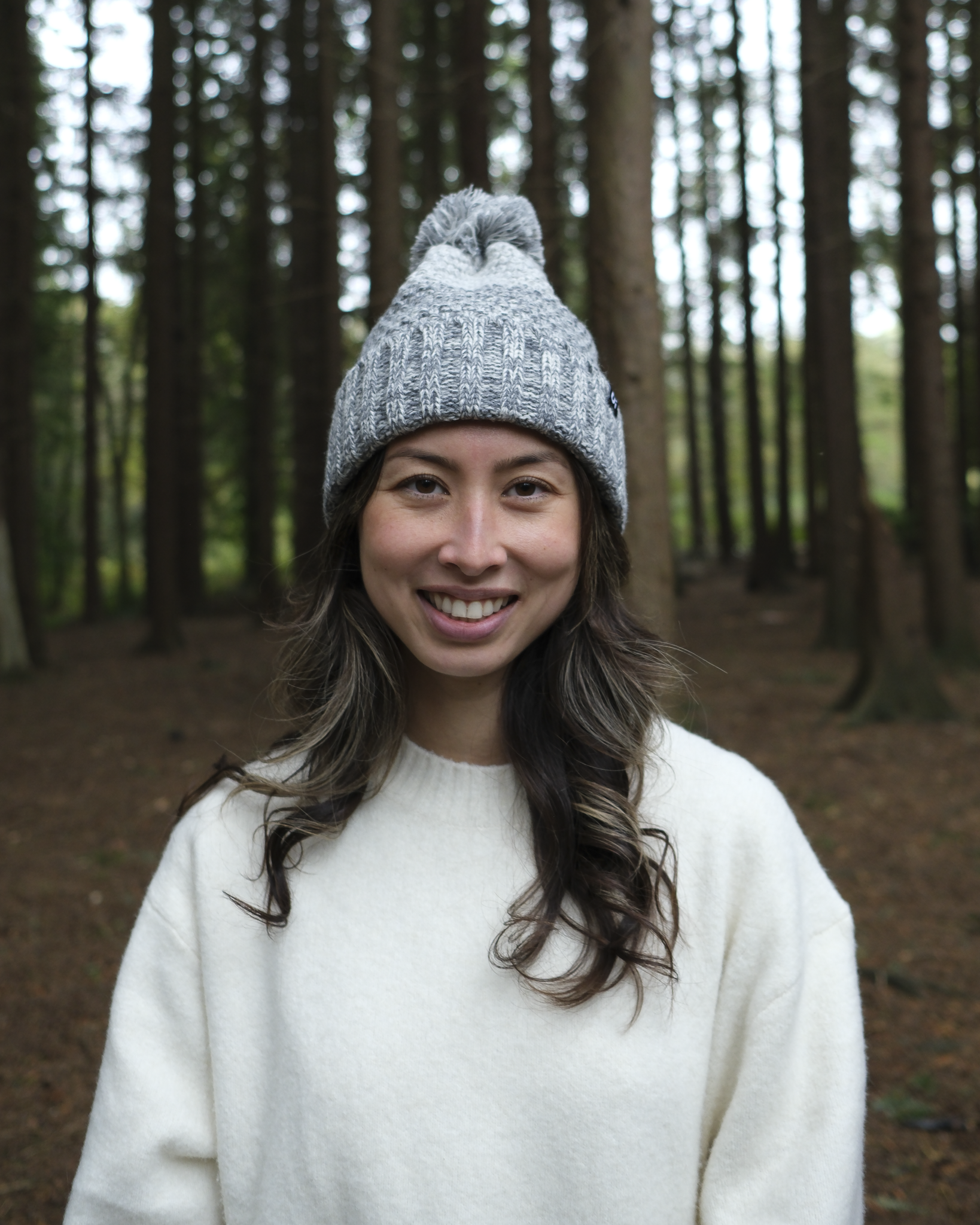 Outside In Faded Pom Pom Hat | Stone Gradient