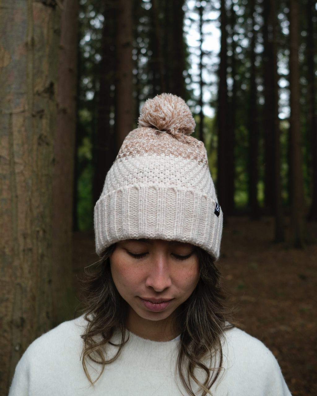 Outside In Faded Pom Pom Hat | Oat Gradient