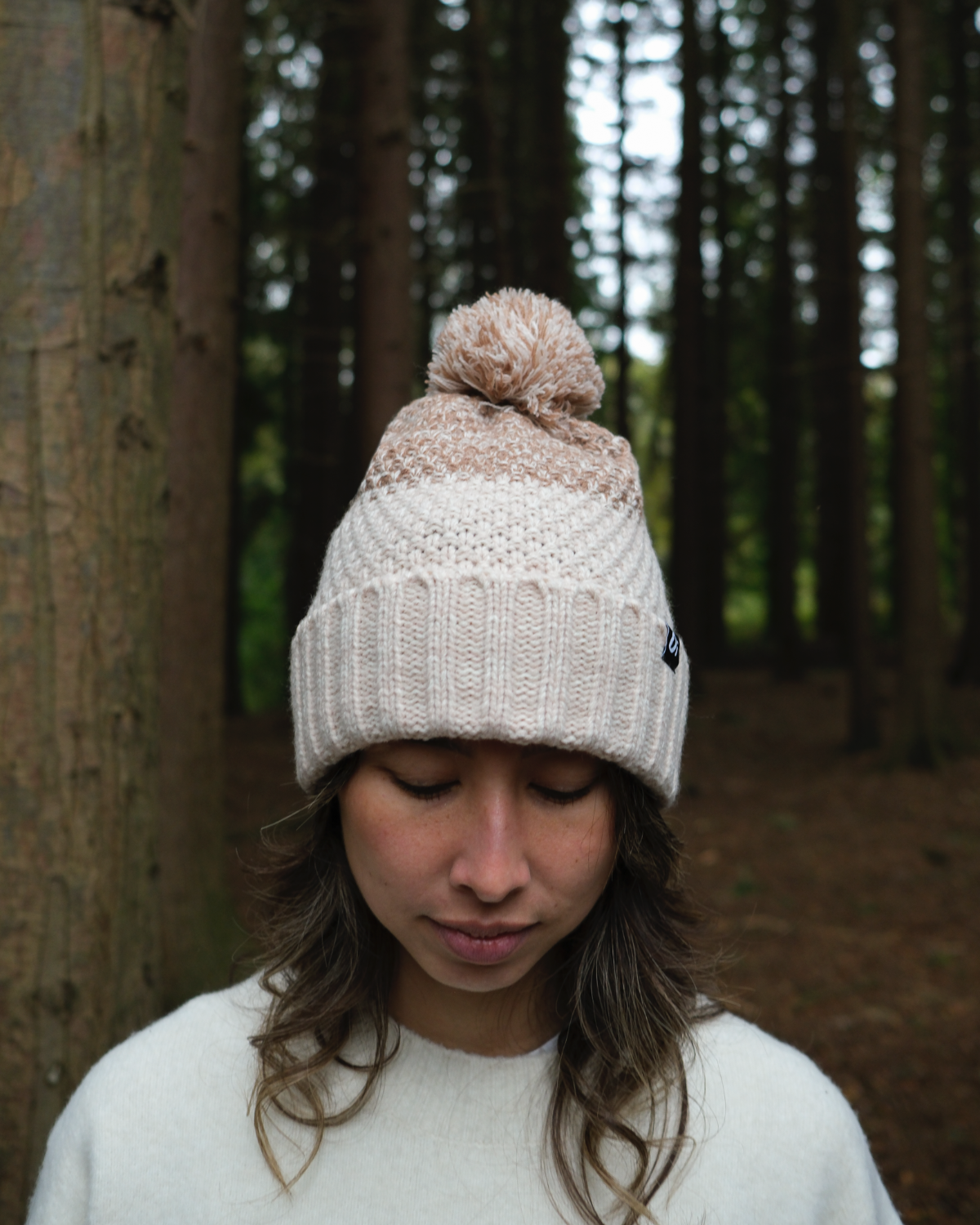 Outside In Faded Pom Pom Hat | Oat Gradient
