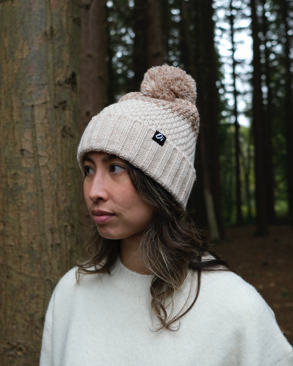 Outside In Faded Pom Pom Hat | Oat Gradient