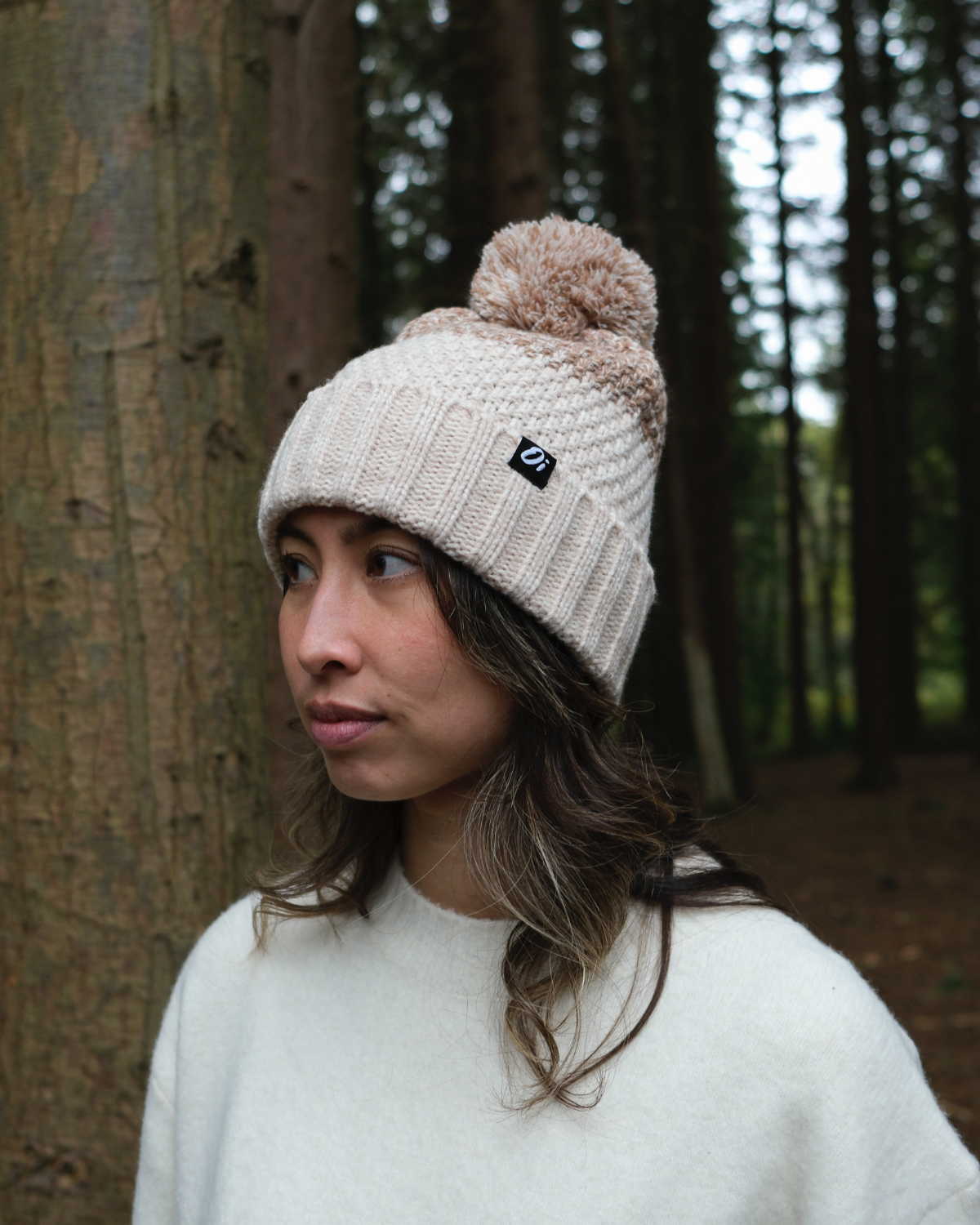 Outside In Faded Pom Pom Hat | Oat Gradient
