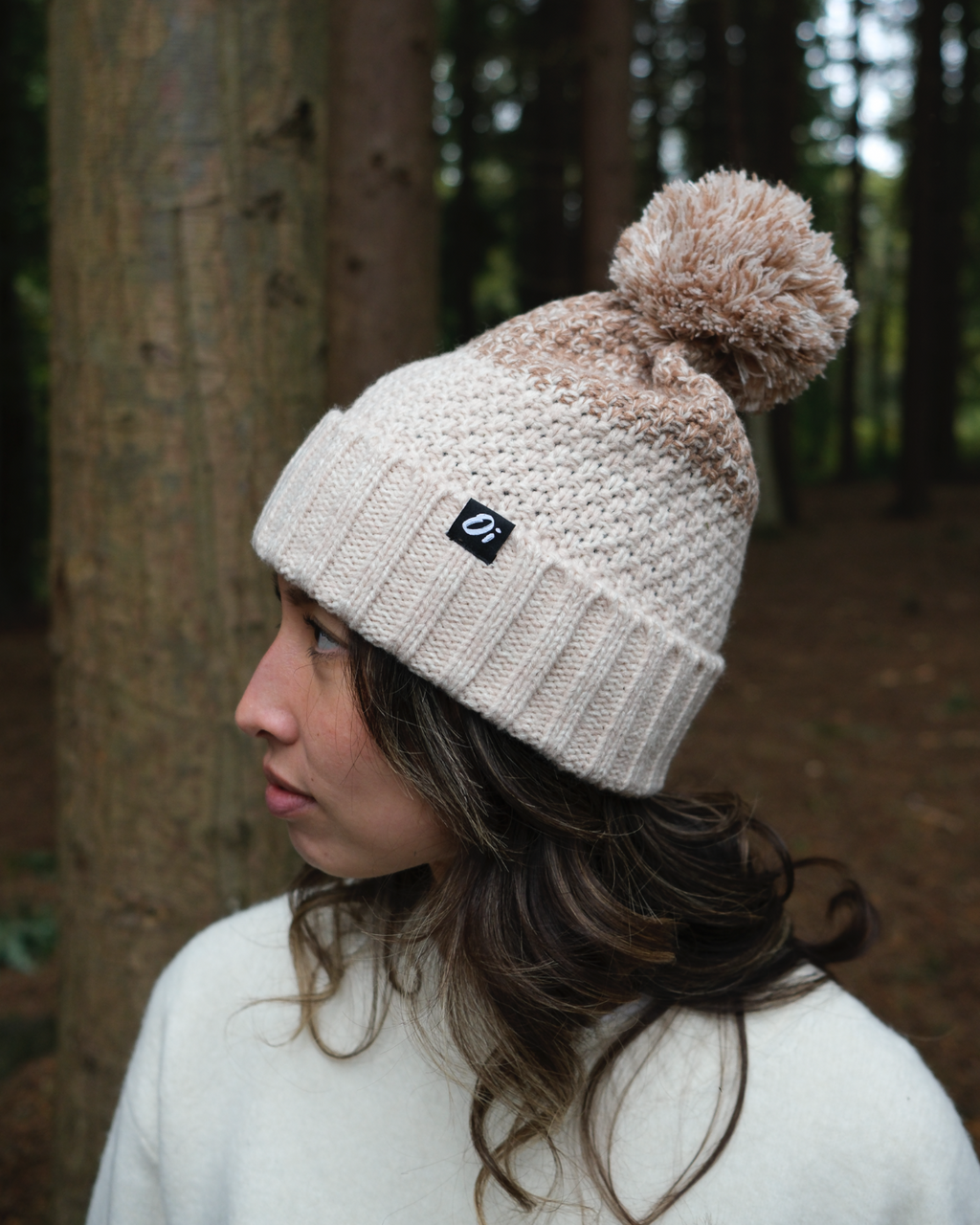 Outside In Faded Pom Pom Hat | Oat Gradient