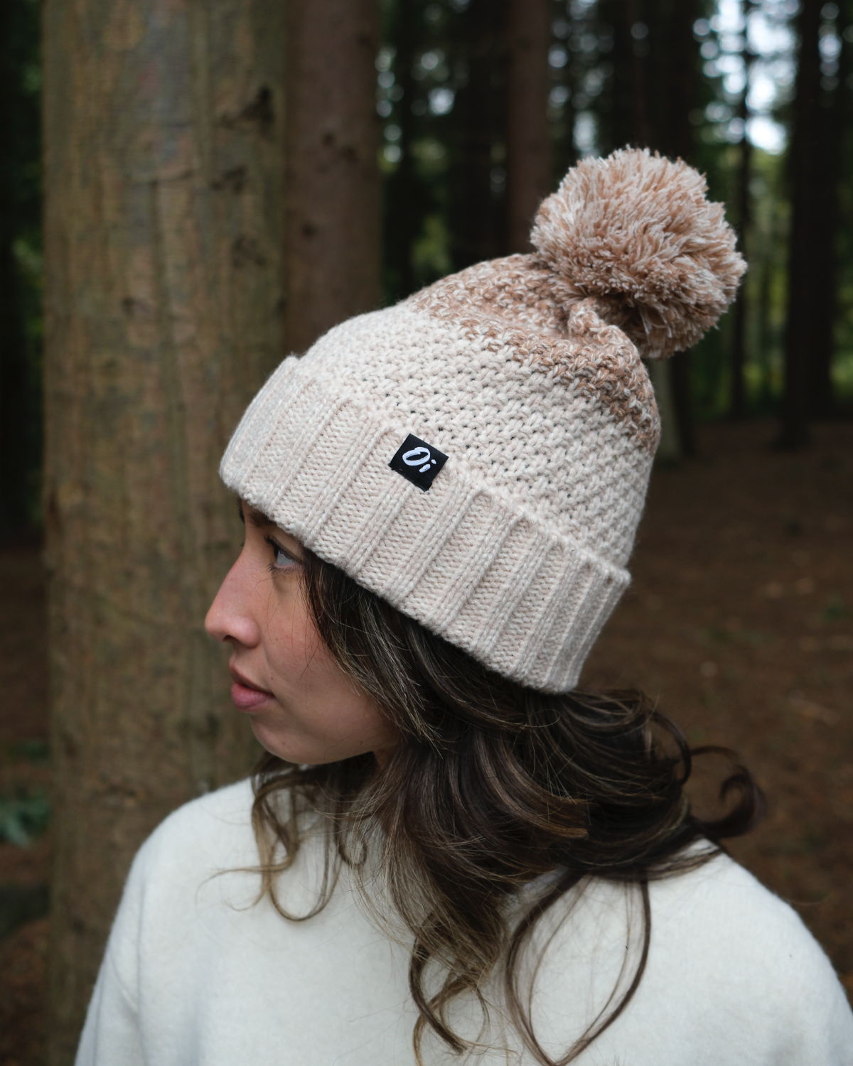 Outside In Faded Pom Pom Hat | Oat Gradient