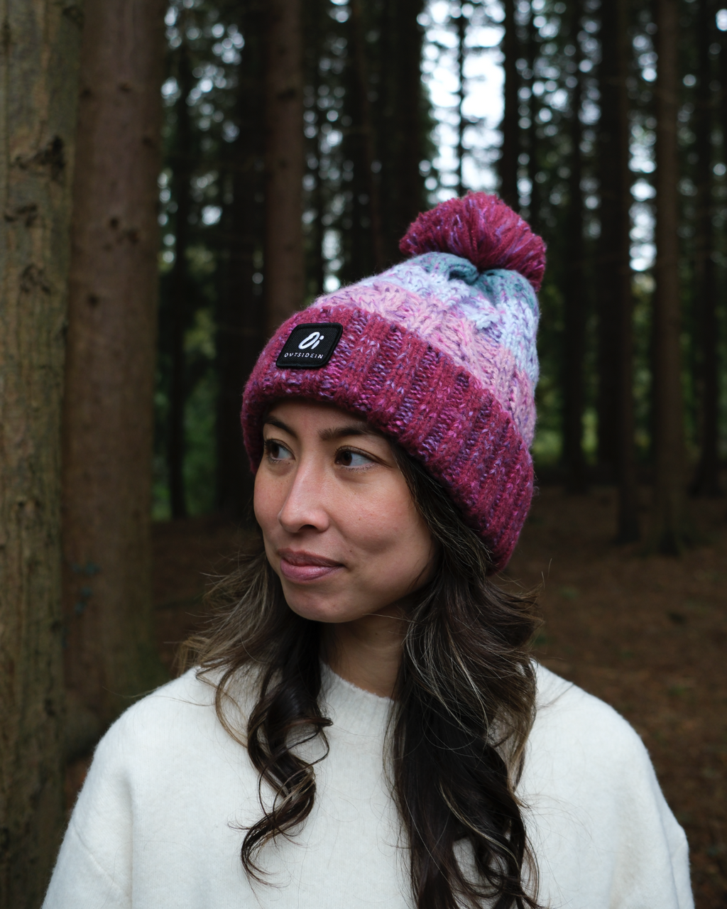 Outside In Pom Pom Hat | Berry Frost
