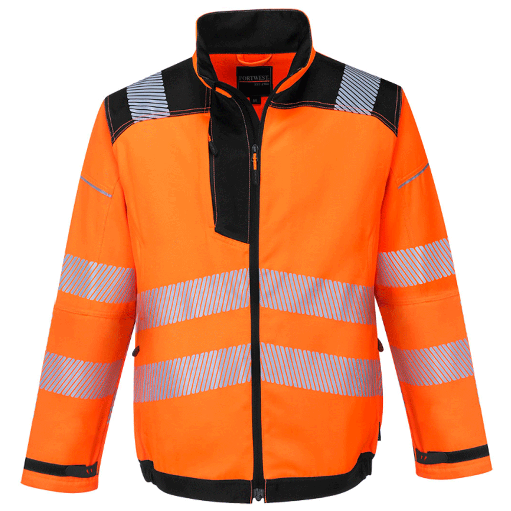 Portwest T500 PW3 Hi-Vis Work Jacket Orange / Black / Medium