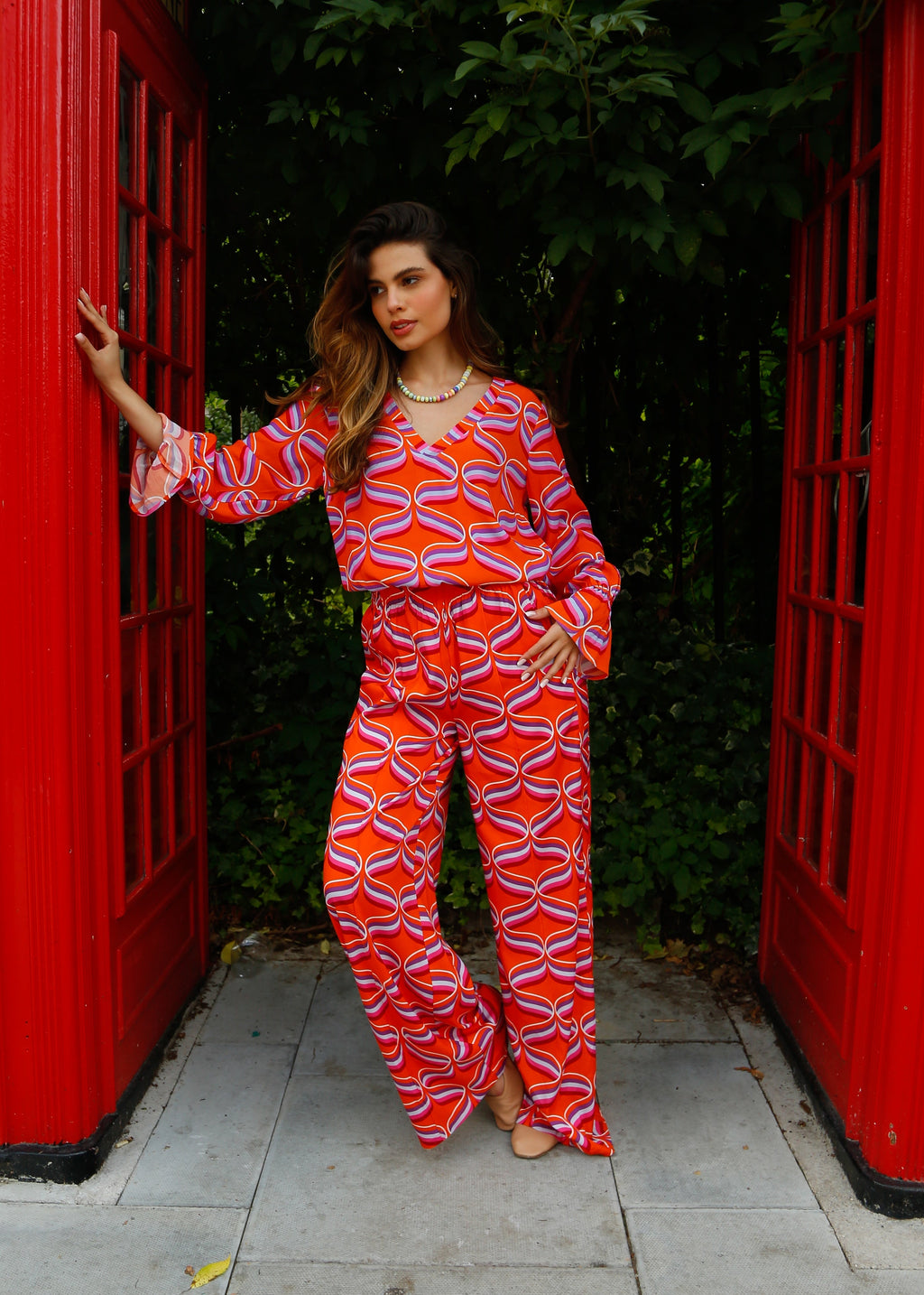 Primrose Park Kylie Trousers in Ribbon Orange