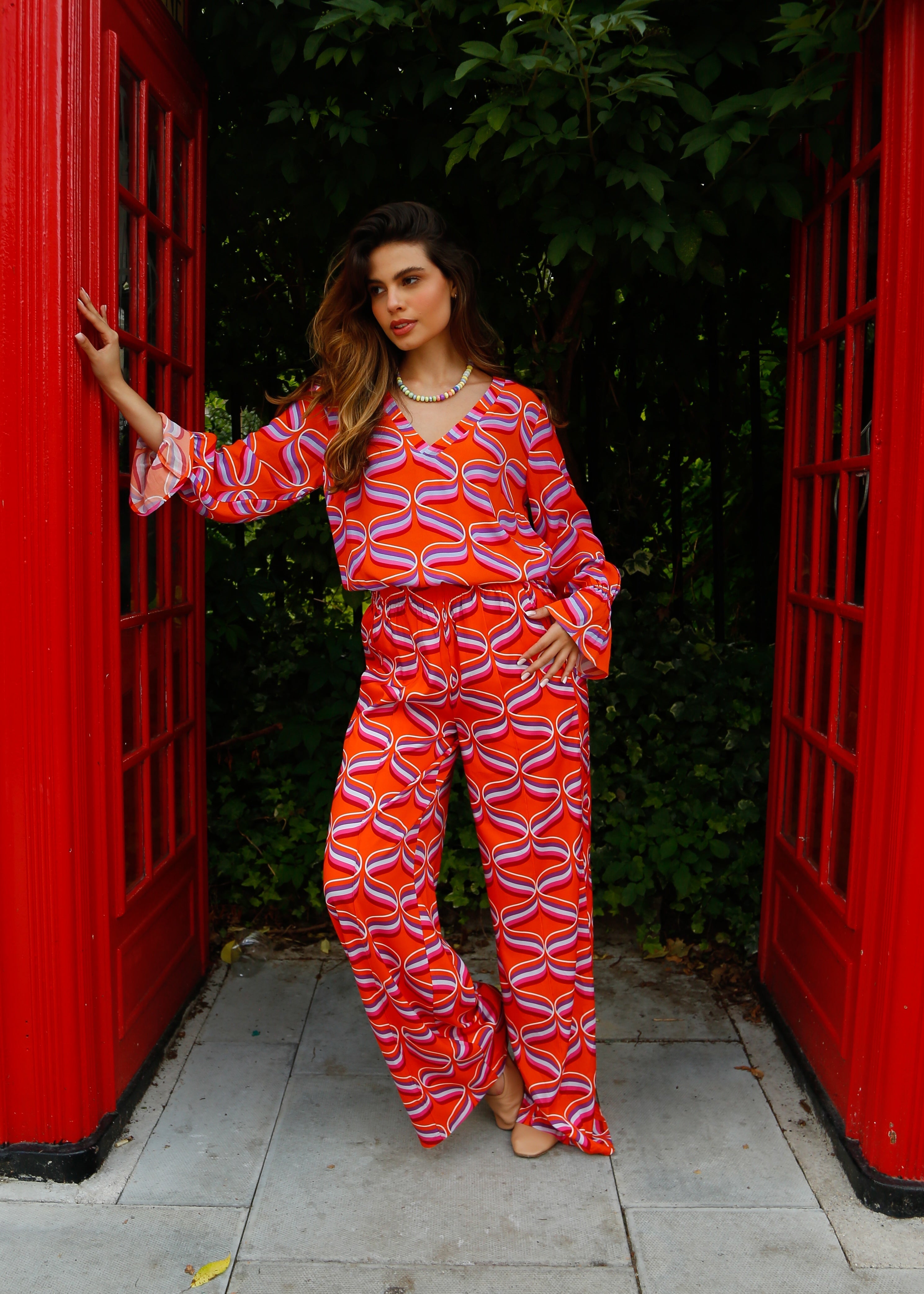 Primrose Park Kylie Trousers in Ribbon Orange