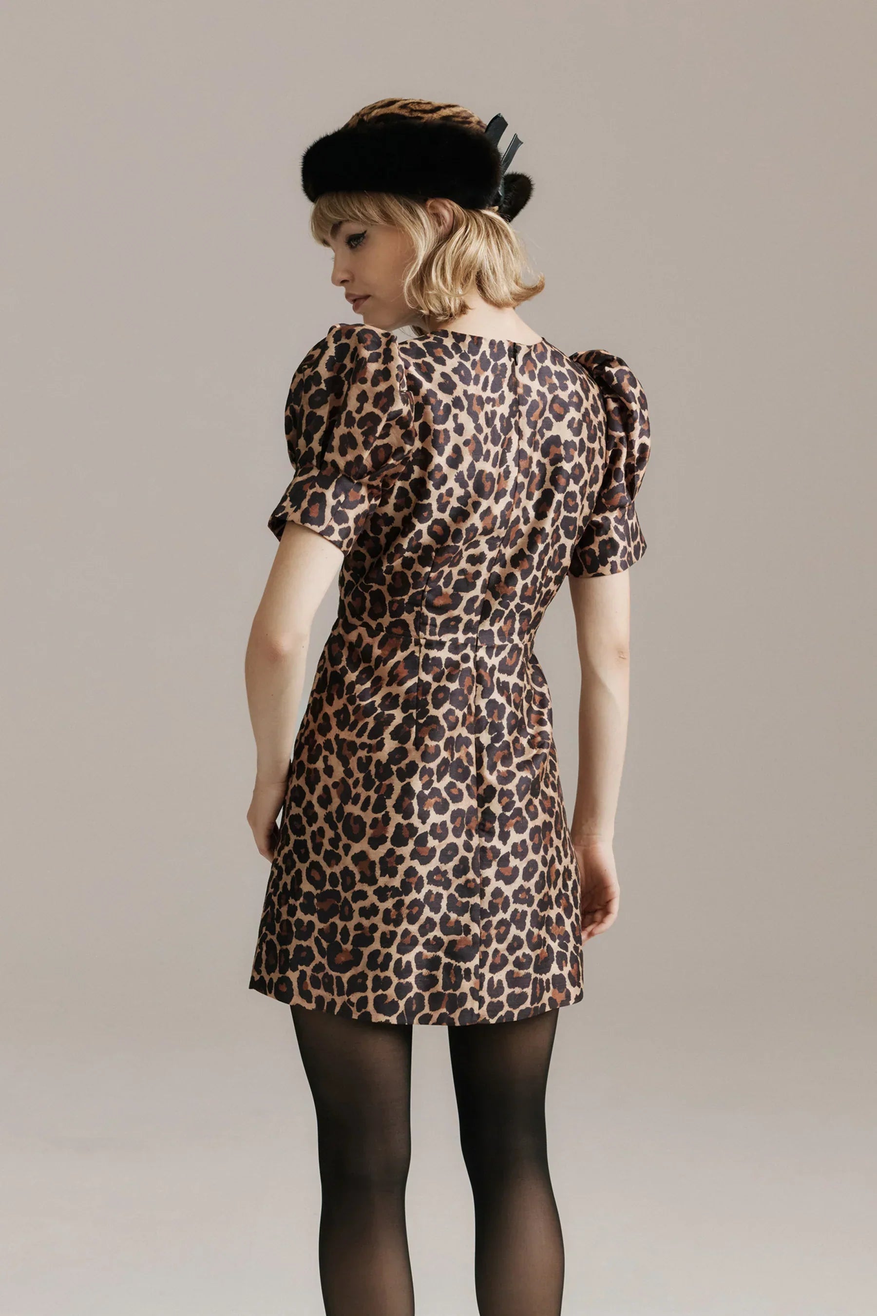 Queens of Archive Arabella Mini Dress in Leopard