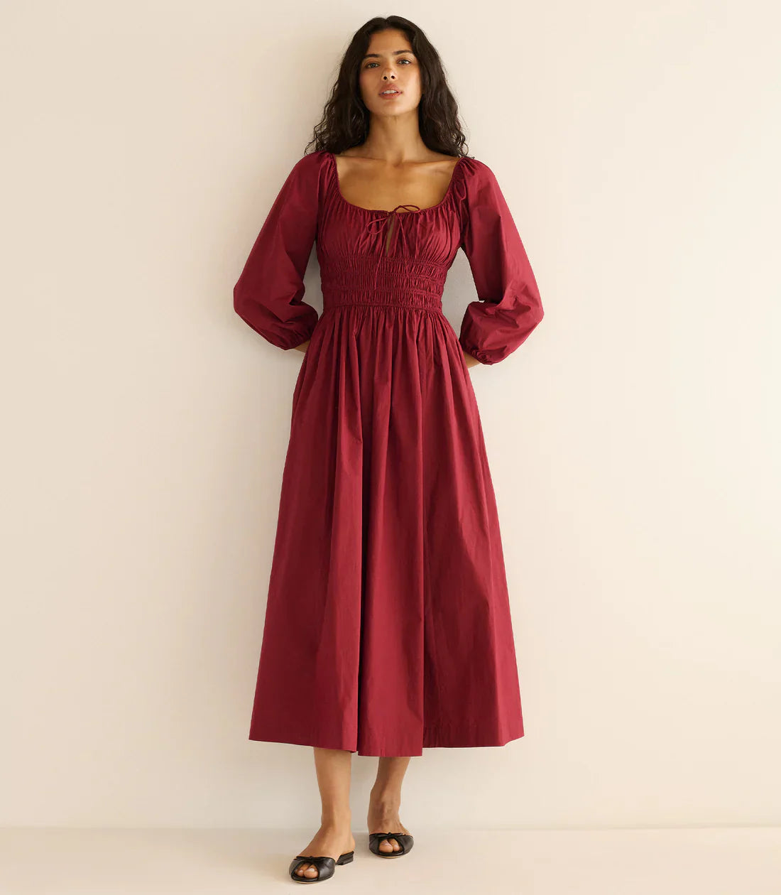 DÔEN Quintessa Dress in Deep Crimson