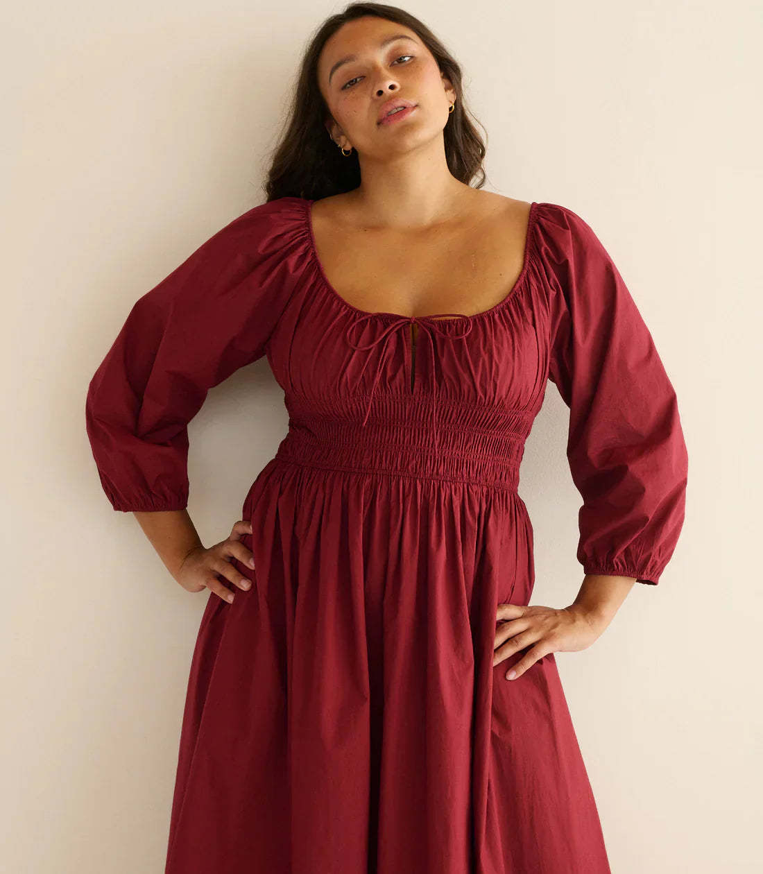 DÔEN Quintessa Dress in Deep Crimson