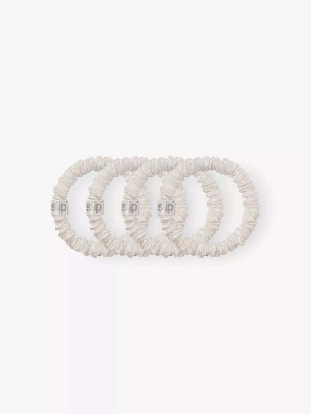 SLIP Back to Basics Pure Silk Scrunchies in White