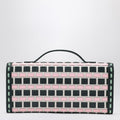 Belle Vivier ice/pink/navy blue clutch bag