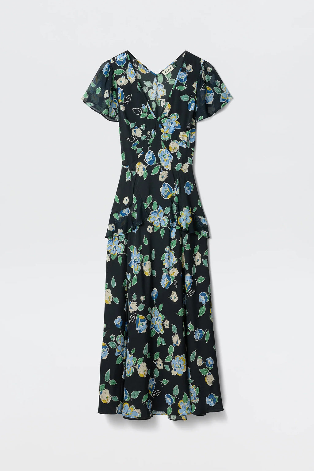 RIXO Evie Dress in Kimmie Floral Navy