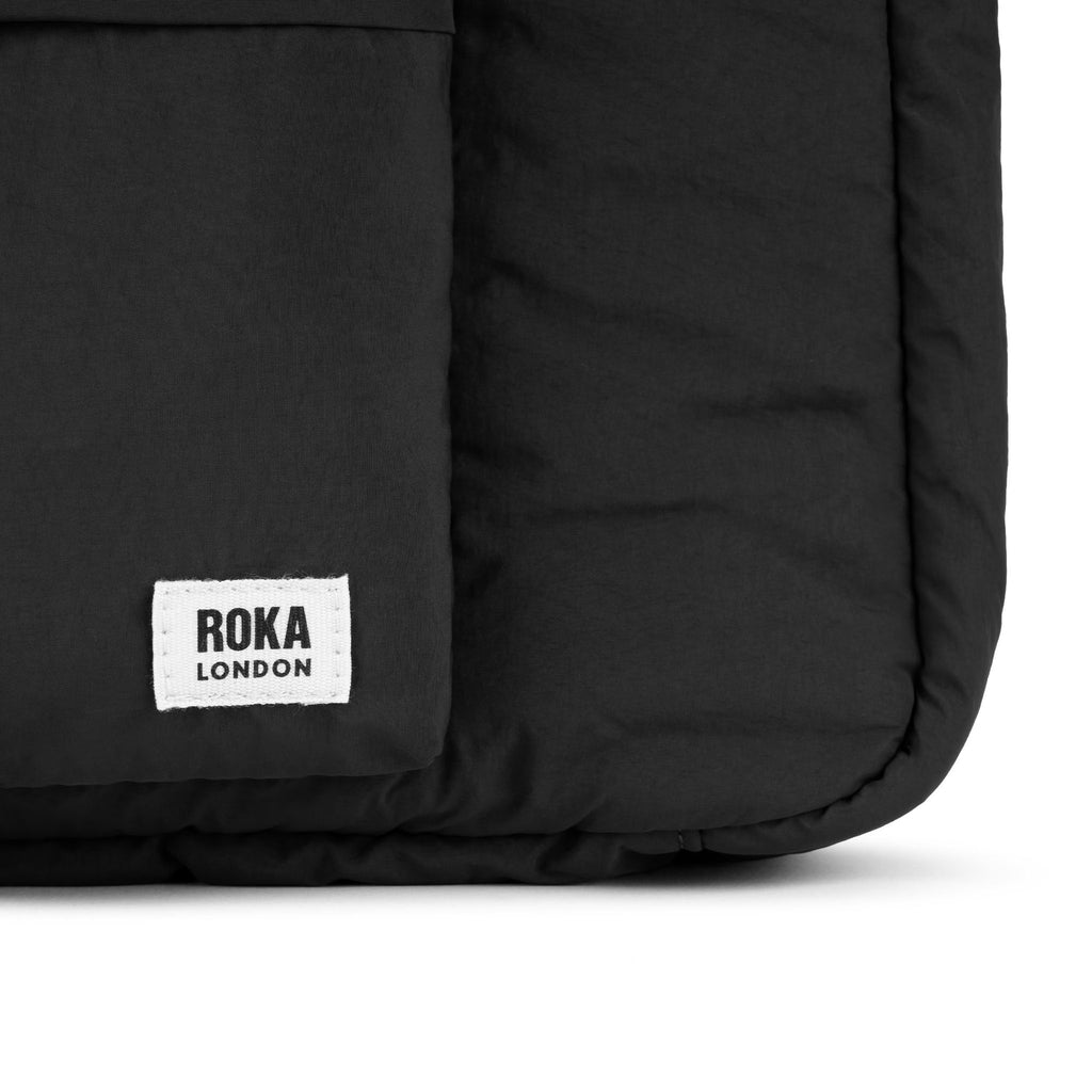ROKA Belsize Black Medium Recycled Taslon Bag