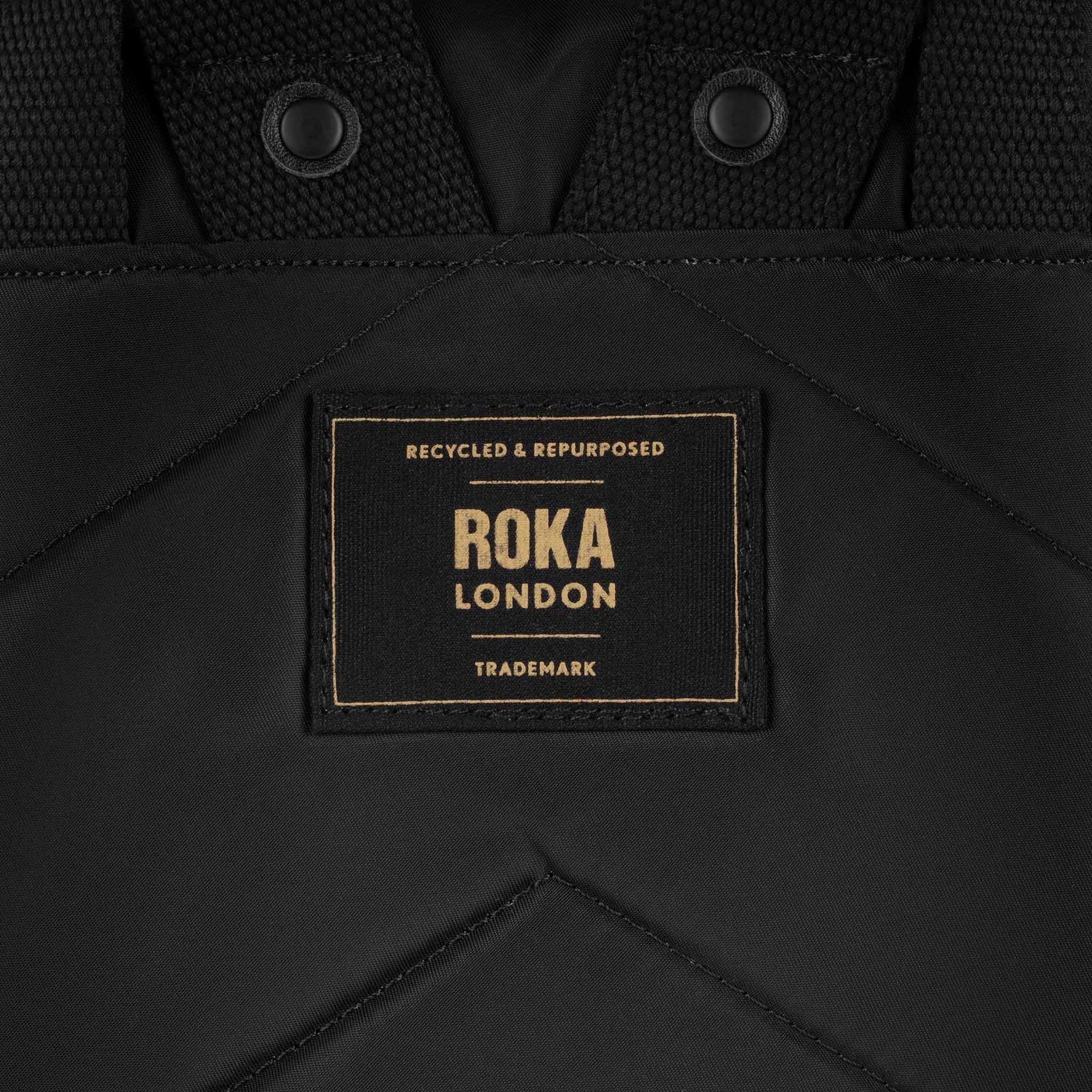 ROKA Canfield B Gold Label Black Medium Recycled Nylon Bag