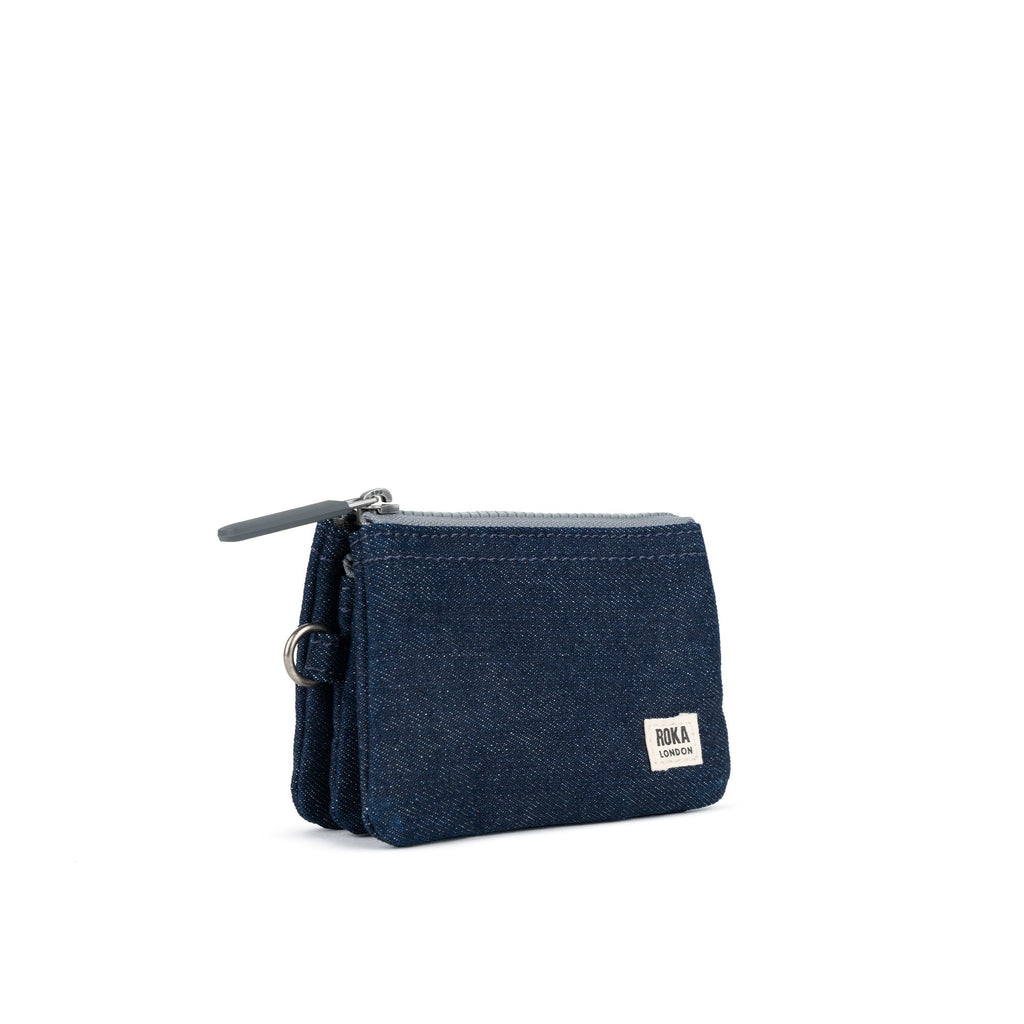 ROKA Carnaby Dark Denim Small Recycled Canvas Purse