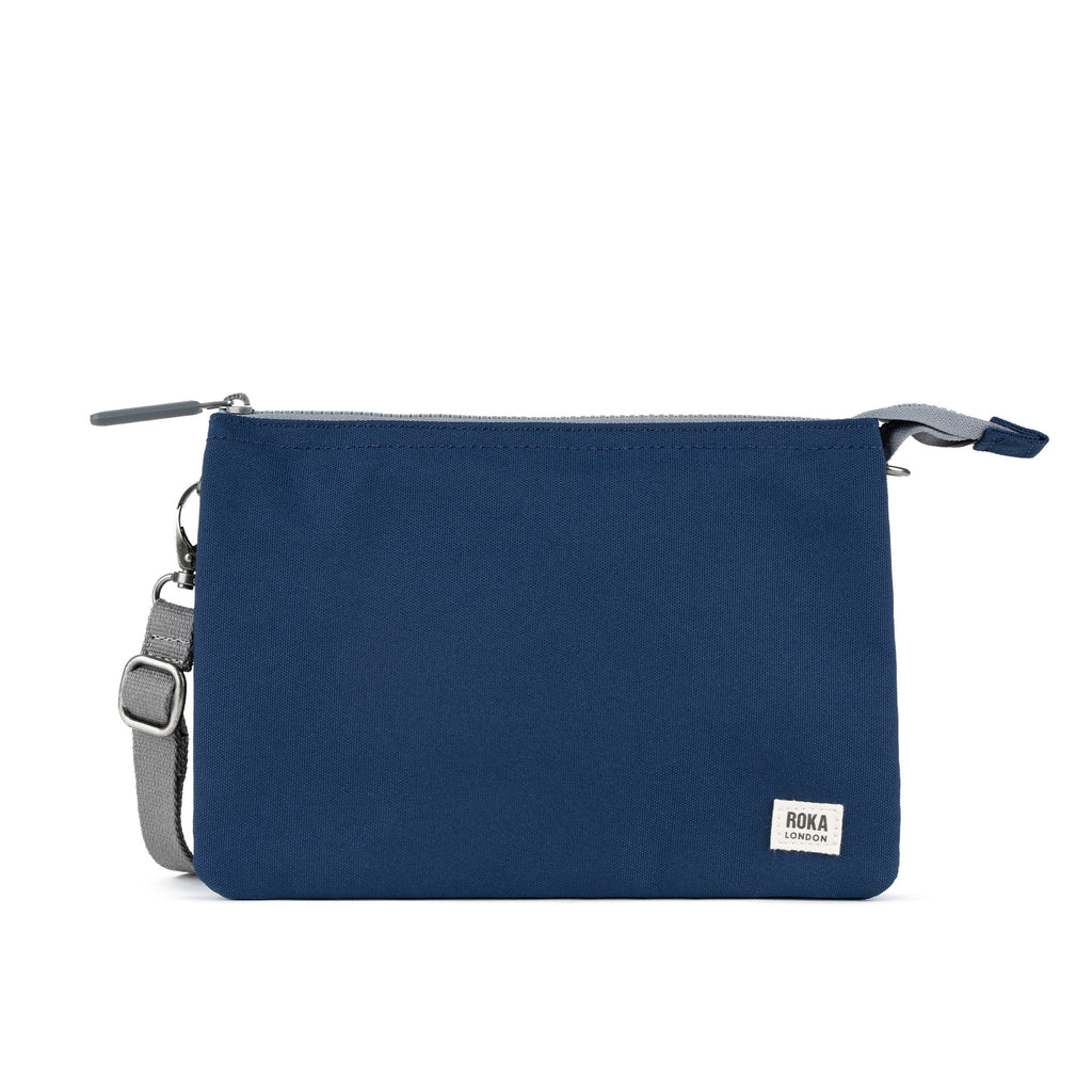 ROKA Carnaby Crossbody XL Crisp Blue Recycled Canvas Bag