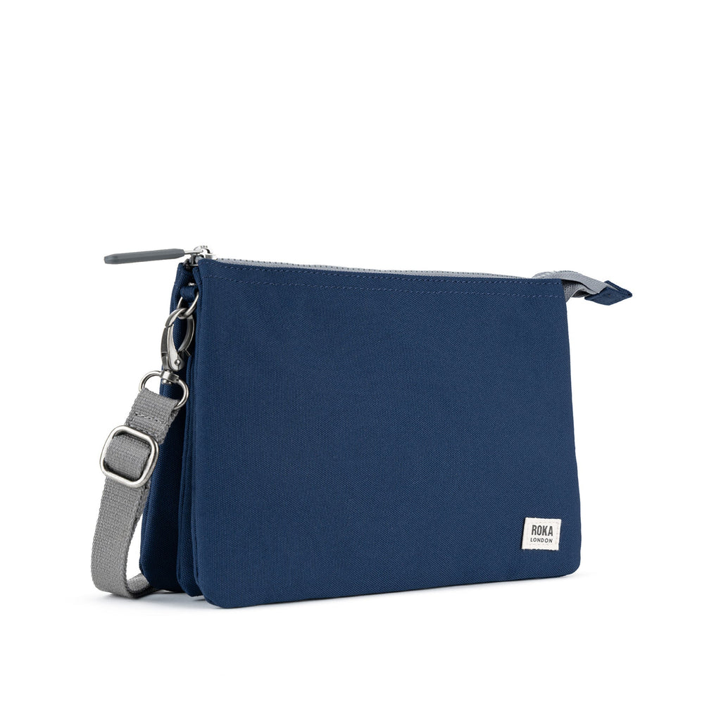 ROKA Carnaby Crossbody XL Crisp Blue Recycled Canvas Bag