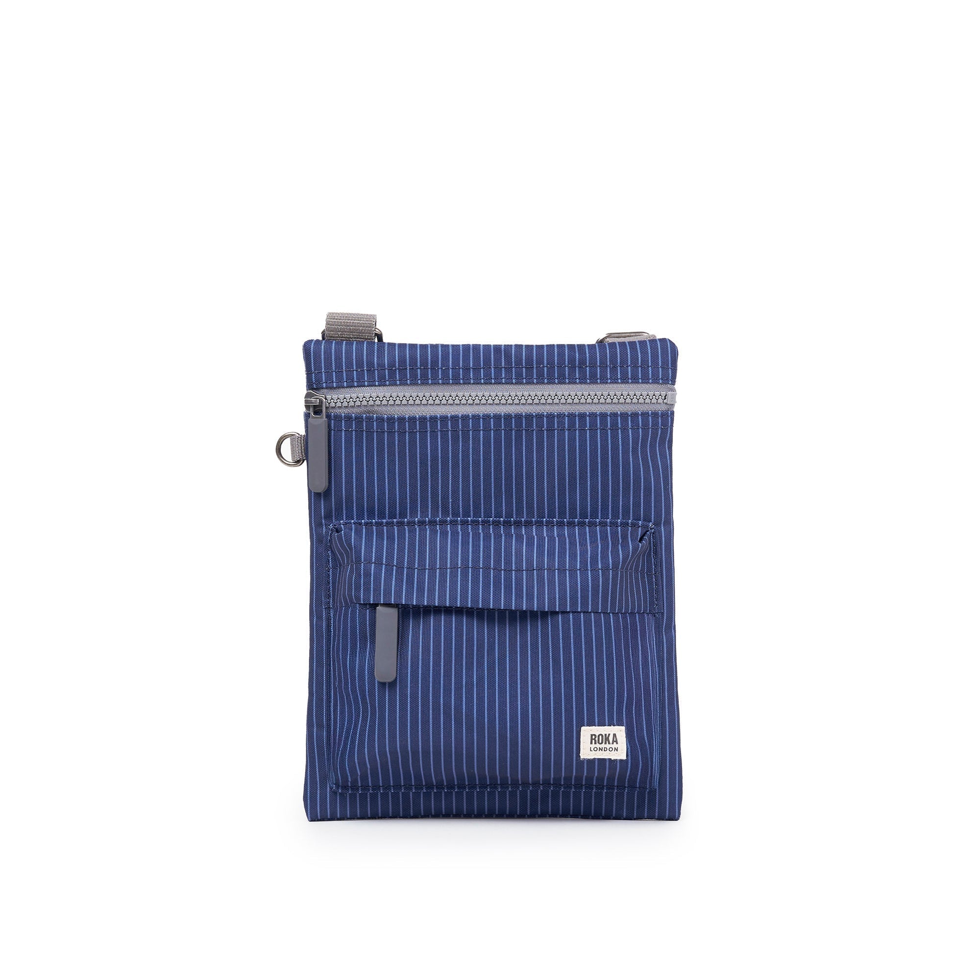 ROKA Chelsea B Dark Denim Pinstripe Recycled Nylon Bag