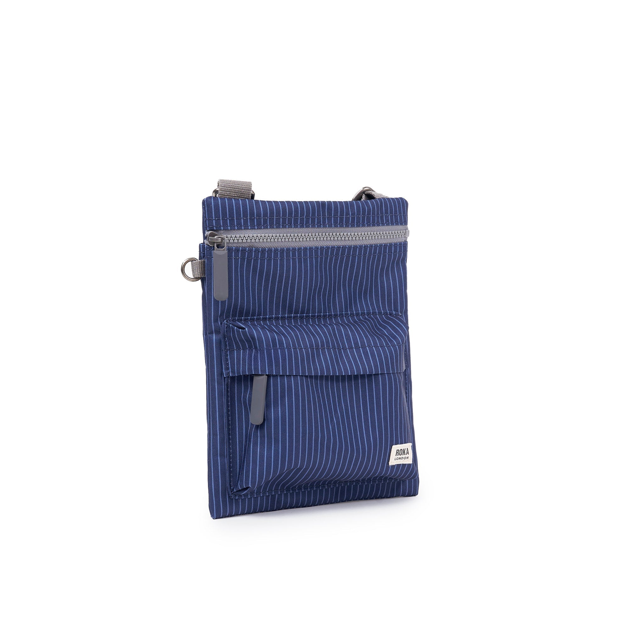 ROKA Chelsea B Dark Denim Pinstripe Recycled Nylon Bag