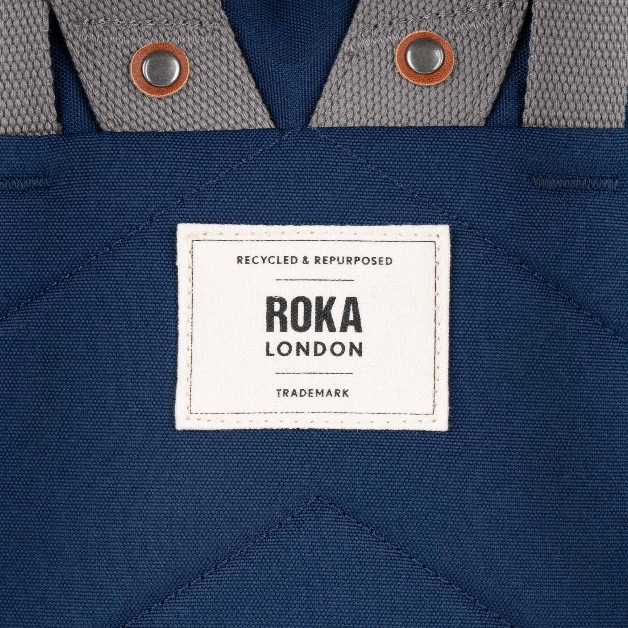 ROKA Finchley A Crisp Blue Small Recycled Canvas Bag