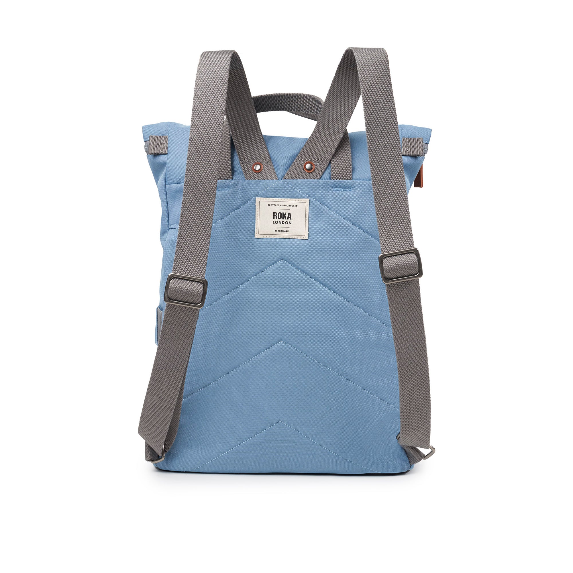 ROKA Finchley A Retro Blue Large Recycled Canvas Bag