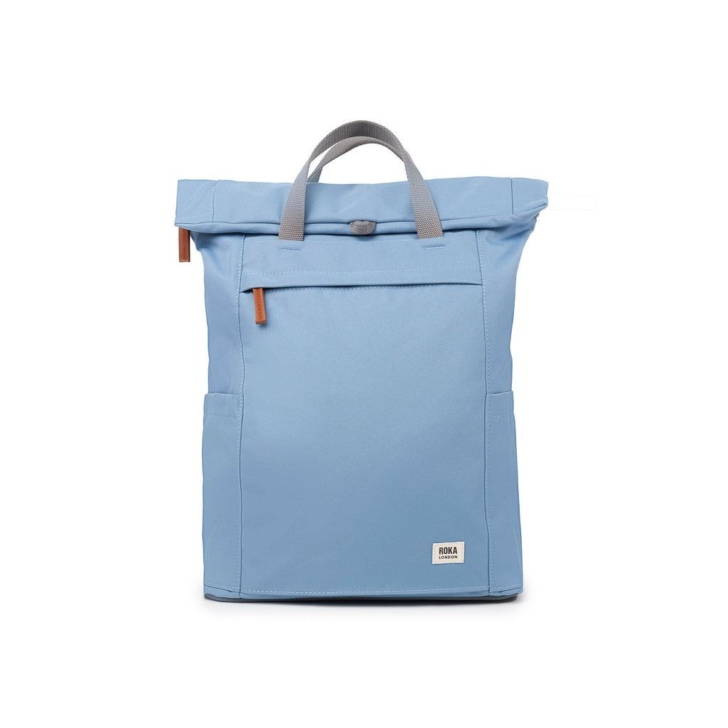 ROKA Finchley A Retro Blue Large Recycled Canvas Bag