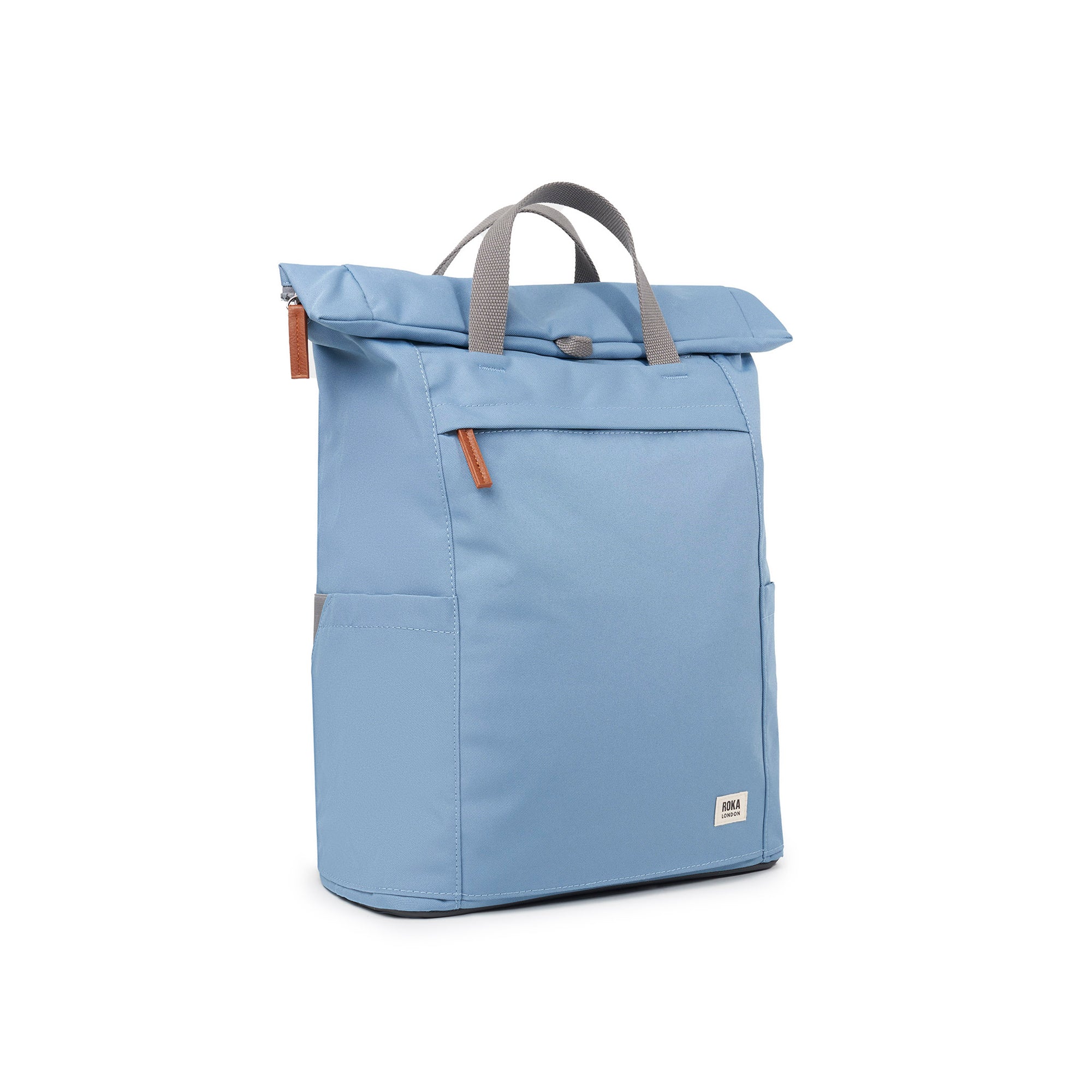 ROKA Finchley A Retro Blue Large Recycled Canvas Bag