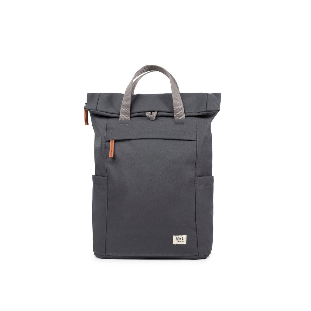 ROKA Finchley A Faded Black Medium Recycled Canvas Bag