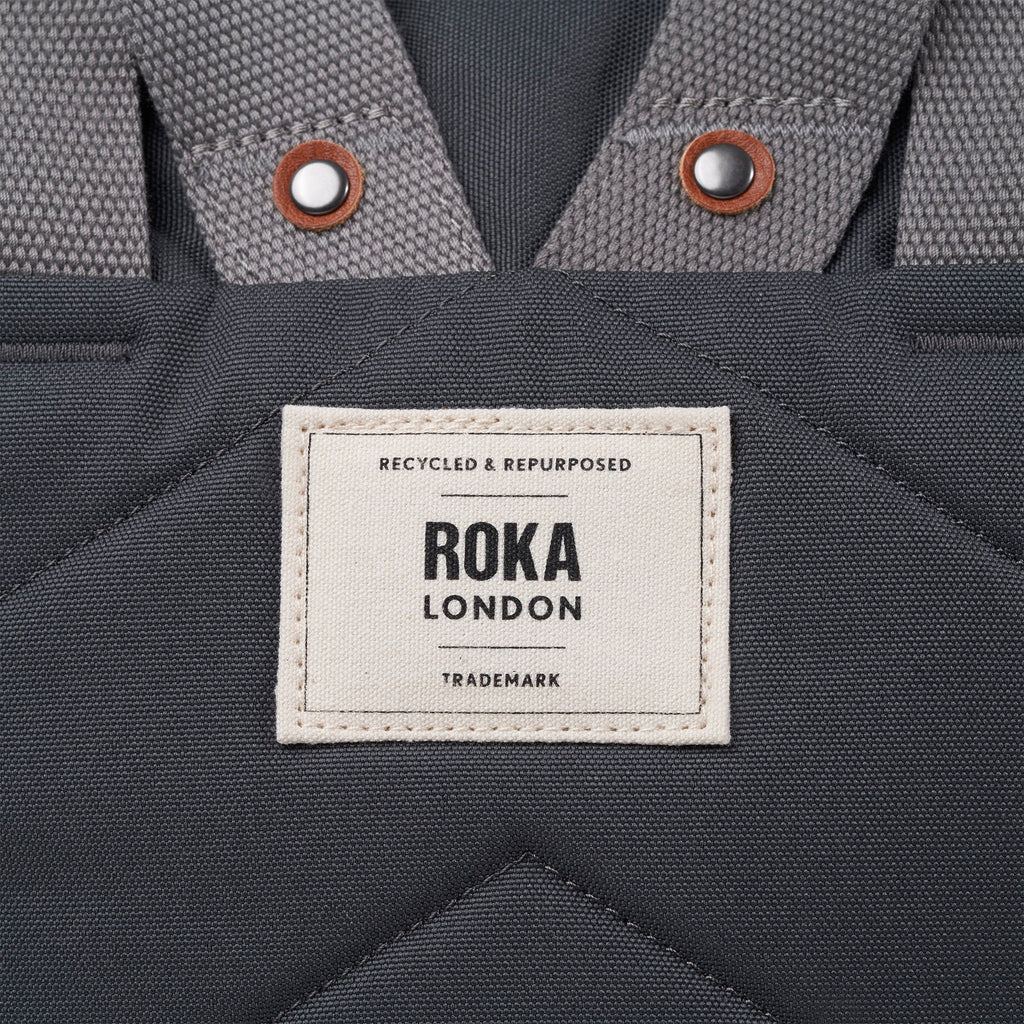 ROKA Finchley A Faded Black Large Recycled Canvas Bag