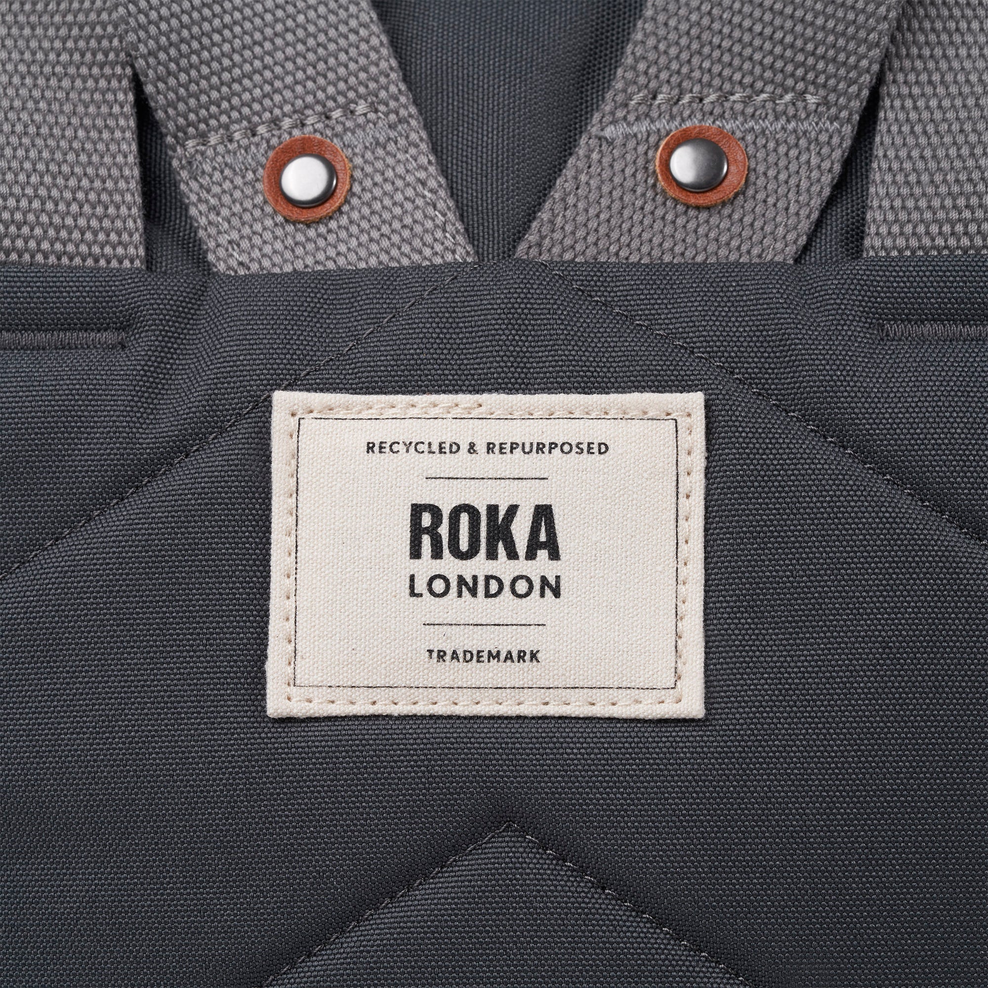 ROKA Finchley A Faded Black Medium Recycled Canvas Bag