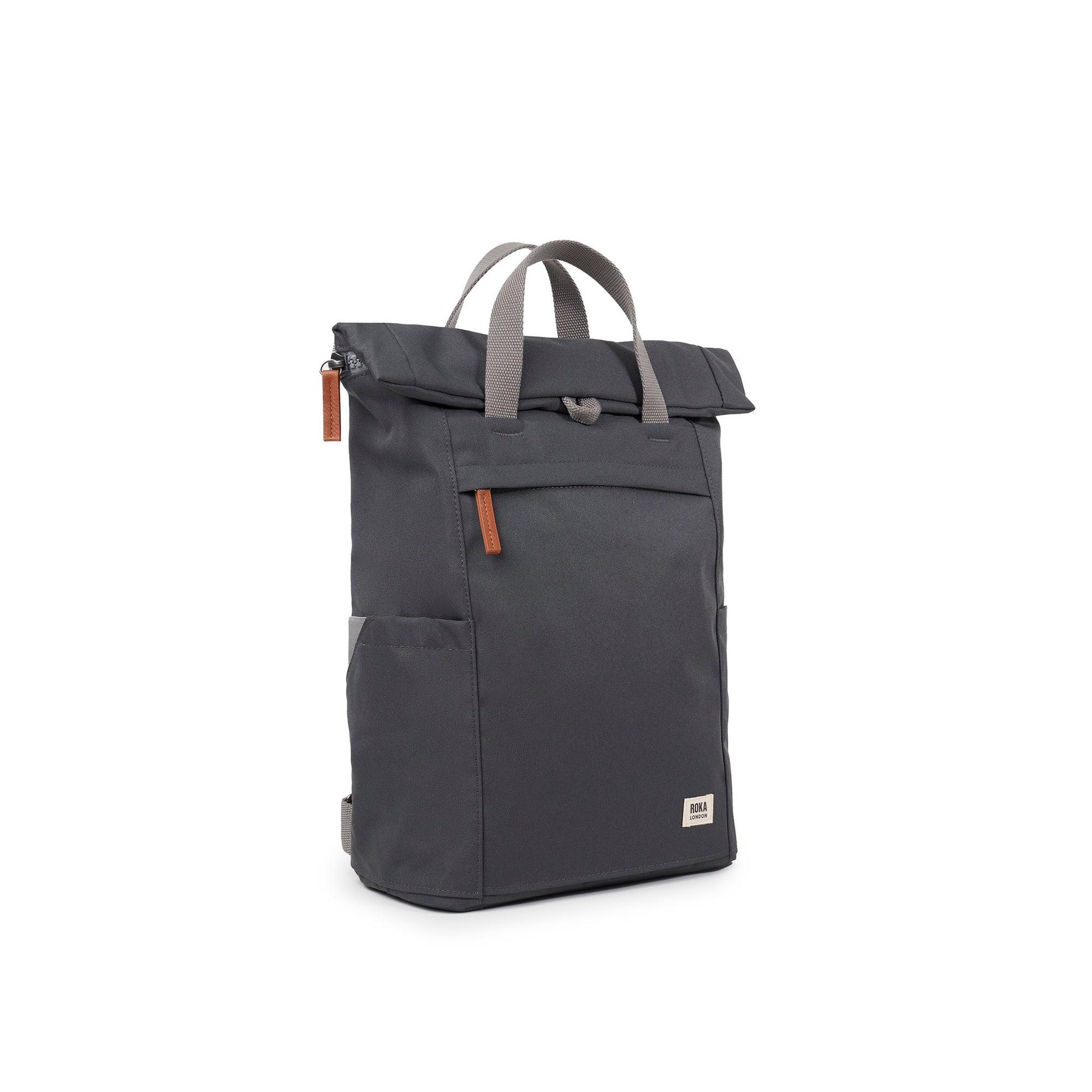 ROKA Finchley A Faded Black Medium Recycled Canvas Bag
